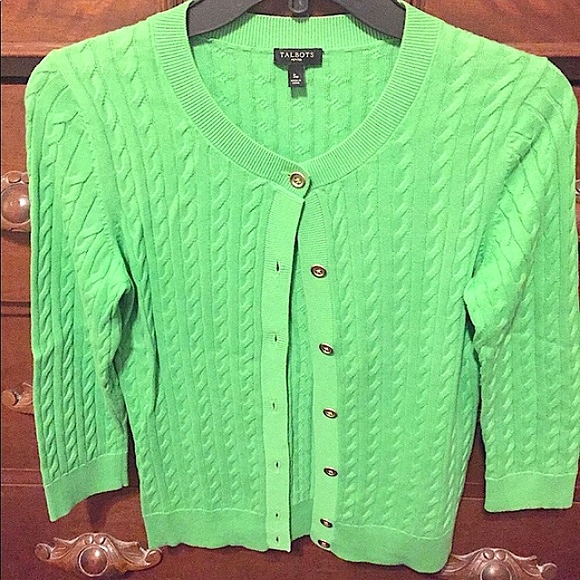 Talbots Sweaters - ☘️Talbots Kelly Green Cardigan (SP)☘️